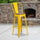 30'' High Yellow Metal Barstool with Back and Wood Seat - Flash Furniture