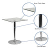 23.75'' Square Glass Table with 30''H Chrome Base - Flash Furniture