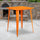 Commercial Grade 31.5'' Square Orange Metal Indoor-Outdoor Bar Height Table - Flash Furniture