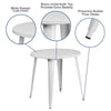 Commercial Grade 30'' Round White Metal Indoor-Outdoor Table - Flash Furniture