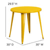 Commercial Grade 30'' Round Yellow Metal Indoor-Outdoor Table - Flash Furniture