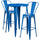30'' Round Blue Metal Indoor-Outdoor Bar Table Set with 2 Cafe Stools - Flash Furniture