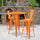 30'' Round Orange Metal Indoor-Outdoor Bar Table Set with 2 Cafe Stools - Flash Furniture