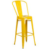 30'' Round Yellow Metal Indoor-Outdoor Bar Table Set with 2 Cafe Stools - Flash Furniture