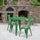 30'' Round Green Metal Indoor-Outdoor Table Set with 2 Cafe Chairs - Flash Furniture