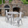 30'' Round Silver Metal Indoor-Outdoor Table Set with 2 Cafe Chairs - Flash Furniture