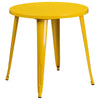 30'' Round Yellow Metal Indoor-Outdoor Table Set with 2 Cafe Chairs - Flash Furniture