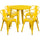 30'' Round Yellow Metal Indoor-Outdoor Table Set with 4 Arm Chairs - Flash Furniture