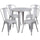 30'' Round Silver Metal Indoor-Outdoor Table Set with 4 Cafe Chairs - Flash Furniture