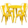 30'' Round Yellow Metal Indoor-Outdoor Table Set with 4 Cafe Chairs - Flash Furniture