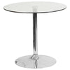31.5'' Round Glass Table with 29''H Chrome Base - Flash Furniture