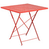 Commercial Grade 28'' Square Coral Indoor-Outdoor Steel Folding Patio Table - Flash Furniture