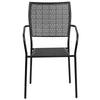 Commercial Grade Black Indoor-Outdoor Steel Patio Arm Chair with Square Back - Flash Furniture