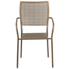 Commercial Grade Gold Indoor-Outdoor Steel Patio Arm Chair with Square Back - Flash Furniture