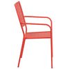 Commercial Grade Coral Indoor-Outdoor Steel Patio Arm Chair with Square Back - Flash Furniture