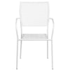 Commercial Grade White Indoor-Outdoor Steel Patio Arm Chair with Square Back - Flash Furniture