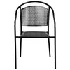Commercial Grade Black Indoor-Outdoor Steel Patio Arm Chair with Round Back - Flash Furniture