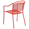 Commercial Grade Coral Indoor-Outdoor Steel Patio Arm Chair with Round Back - Flash Furniture