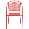 Commercial Grade Coral Indoor-Outdoor Steel Patio Arm Chair with Round Back - Flash Furniture