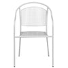 Commercial Grade White Indoor-Outdoor Steel Patio Arm Chair with Round Back - Flash Furniture