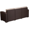 Chocolate Brown Faux Rattan Sofa with All-Weather Beige Cushions - Flash Furniture