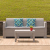 Light Gray Faux Rattan Coffee Table - Flash Furniture