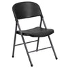 HERCULES Series 330 lb. Capacity Black Plastic Folding Chair with Charcoal Frame - Flash Furniture