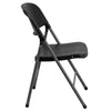 HERCULES Series 330 lb. Capacity Black Plastic Folding Chair with Charcoal Frame - Flash Furniture