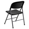 HERCULES Series 330 lb. Capacity Black Plastic Folding Chair with Charcoal Frame - Flash Furniture
