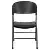 HERCULES Series 330 lb. Capacity Black Plastic Folding Chair with Charcoal Frame - Flash Furniture