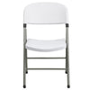 HERCULES Series 330 lb. Capacity White Plastic Folding Chair with Gray Frame - Flash Furniture