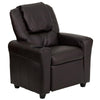 Contemporary Brown LeatherSoft Kids Recliner with Cup Holder and Headrest - Flash Furniture