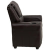 Contemporary Brown LeatherSoft Kids Recliner with Cup Holder and Headrest - Flash Furniture