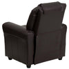Contemporary Brown LeatherSoft Kids Recliner with Cup Holder and Headrest - Flash Furniture
