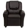 Contemporary Brown LeatherSoft Kids Recliner with Cup Holder and Headrest - Flash Furniture