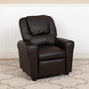 Contemporary Brown LeatherSoft Kids Recliner with Cup Holder and Headrest - Flash Furniture
