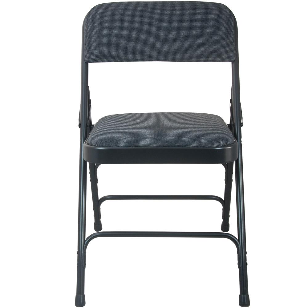 2-Pack Advantage Black Padded Metal Folding Chair - Black 1-in Fabric Seat - Flash Furniture