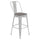 30'' High White Metal Indoor-Outdoor Barstool with Gray Poly Resin Wood Seat - Flash Furniture