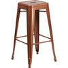 Commercial Grade 30'' High Backless Copper Indoor-Outdoor Barstool - Flash Furniture