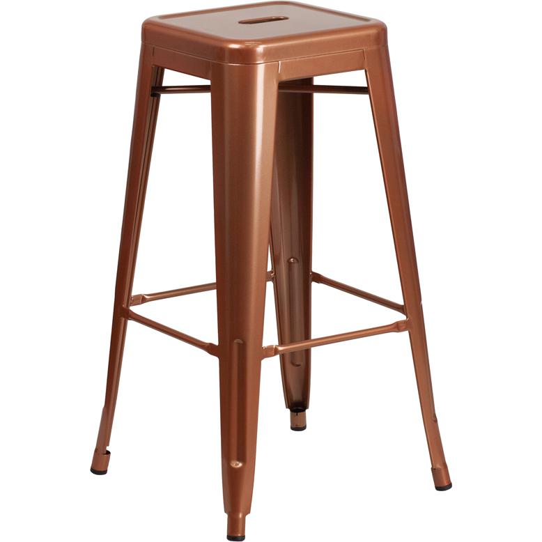 Commercial Grade 30'' High Backless Copper Indoor-Outdoor Barstool - Flash Furniture