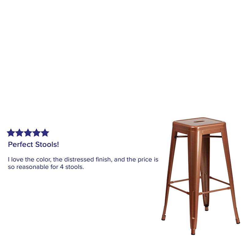 Commercial Grade 30'' High Backless Copper Indoor-Outdoor Barstool - Flash Furniture