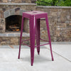 Commercial Grade 30'' High Backless Purple Indoor-Outdoor Barstool - Flash Furniture