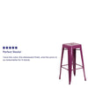 Commercial Grade 30'' High Backless Purple Indoor-Outdoor Barstool - Flash Furniture