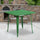Commercial Grade 31.5'' Square Green Metal Indoor-Outdoor Table - Flash Furniture