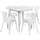 31.5'' Square White Metal Indoor-Outdoor Table Set with 4 Arm Chairs - Flash Furniture