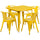 31.5'' Square Yellow Metal Indoor-Outdoor Table Set with 4 Arm Chairs - Flash Furniture