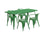 31.5'' x 63'' Rectangular Green Metal Indoor-Outdoor Table Set with 4 Arm Chairs - Flash Furniture