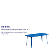 Commercial Grade 31.5'' x 63'' Rectangular Blue Metal Indoor-Outdoor Table - Flash Furniture