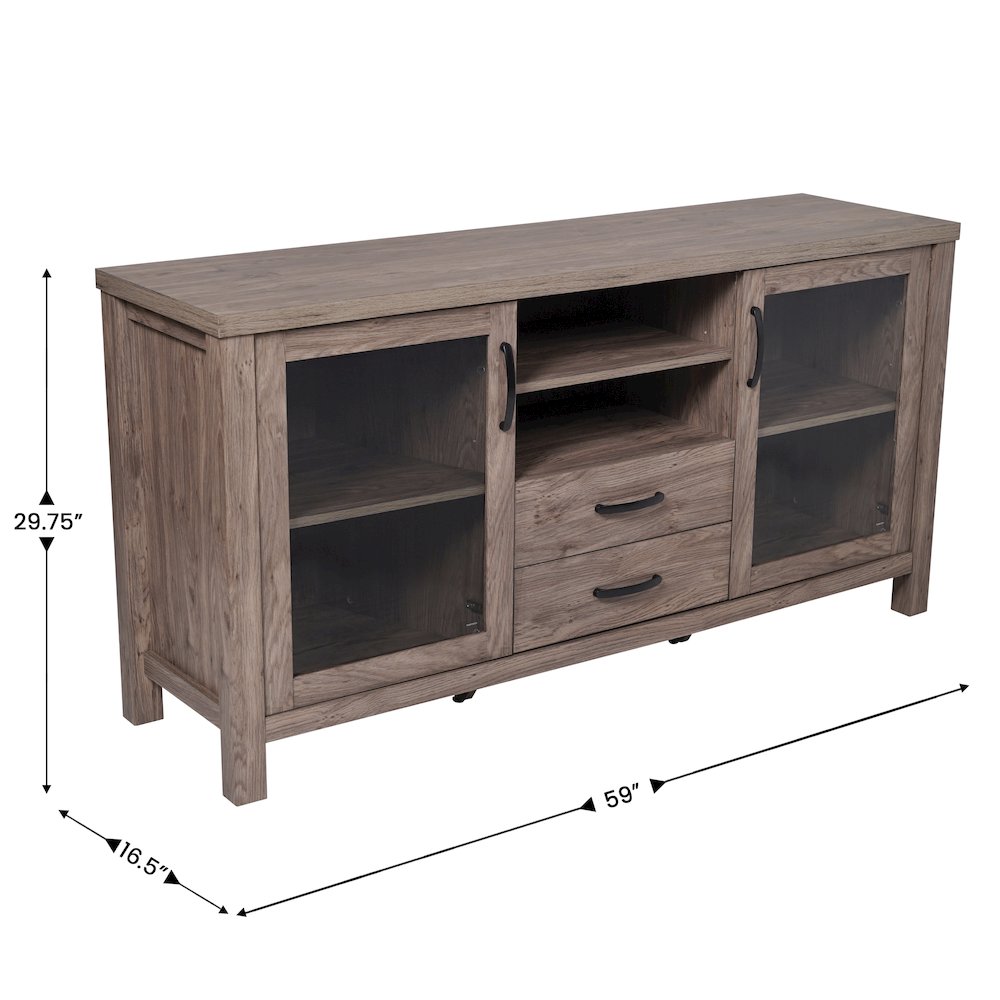 Brown 59in Modern Kitchen and Dining Room Buffet Sideboard Storage Cabinet - Flash Furniture