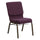 18.5''W Church Chair in Plum Fabric with Cup Book Rack - Gold Vein Frame - Flash Furniture